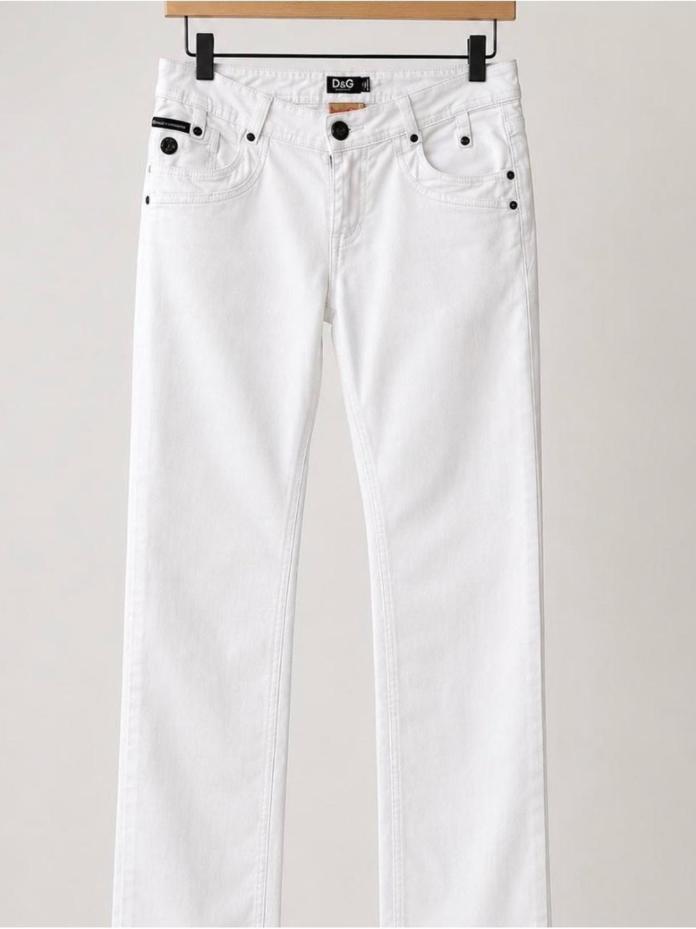 D&G Women’s White Denim Jeans - Classic Straight Fit